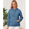 imageFlygo Womens Sherpa Fleece Lined Hoodie Winter Warm Thermal Heavyweight Plain Pullover Thicken Sweatshirt Tops with PocketsDustyblue