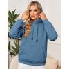 imageFlygo Womens Sherpa Fleece Lined Hoodie Winter Warm Thermal Heavyweight Plain Pullover Thicken Sweatshirt Tops with PocketsDustyblue