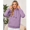 imageFlygo Womens Sherpa Fleece Lined Hoodie Winter Warm Thermal Heavyweight Plain Pullover Thicken Sweatshirt Tops with PocketsPurple