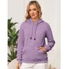 imageFlygo Womens Sherpa Fleece Lined Hoodie Winter Warm Thermal Heavyweight Plain Pullover Thicken Sweatshirt Tops with PocketsPurple