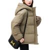 imageFlygo Womens Puffer Down Jacket Winter Bubble Quilted Coat with Hood Warm Padded OuterwearCoffee
