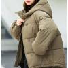 imageFlygo Womens Puffer Down Jacket Winter Bubble Quilted Coat with Hood Warm Padded OuterwearCoffee