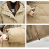 imageFlygo Womens Puffer Down Jacket Winter Bubble Quilted Coat with Hood Warm Padded OuterwearKhaki