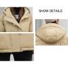 imageFlygo Womens Puffer Down Jacket Winter Bubble Quilted Coat with Hood Warm Padded OuterwearKhaki