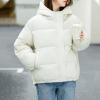 imageFlygo Womens Puffer Down Jacket Winter Bubble Quilted Coat with Hood Warm Padded OuterwearWhite