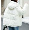 imageFlygo Womens Puffer Down Jacket Winter Bubble Quilted Coat with Hood Warm Padded OuterwearWhite