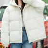 imageFlygo Womens Puffer Down Jacket Winter Bubble Quilted Coat with Hood Warm Padded OuterwearWhite