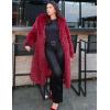 imageFlygo Womens Long Faux Fur Coats Winter Fluffy Open Front Luxury Overcoat Shaggy Lapel Long Sleeve Fuzzy Warm Cardigan JacketRed