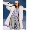 imageFlygo Womens Long Faux Fur Coats Winter Fluffy Open Front Luxury Overcoat Shaggy Lapel Long Sleeve Fuzzy Warm Cardigan JacketWhite