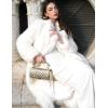 imageFlygo Womens Long Faux Fur Coats Winter Fluffy Open Front Luxury Overcoat Shaggy Lapel Long Sleeve Fuzzy Warm Cardigan JacketWhite