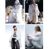 imageFlygo Womens Long Faux Fur Coats Winter Fluffy Open Front Luxury Overcoat Shaggy Lapel Long Sleeve Fuzzy Warm Cardigan JacketWhite