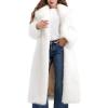 imageFlygo Womens Long Faux Fur Coats Winter Fluffy Open Front Luxury Overcoat Shaggy Lapel Long Sleeve Fuzzy Warm Cardigan JacketWhite