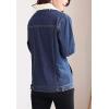 imageFlygo Womens Casual Lapel Fleece Sherpa Lined Denim Jean Jacket Trucker CoatDark Blue