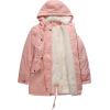 imageFlygo Womens Winter Fleece Sherpa Lined Hooded Parka Jacket Warm Coat with PocketsPinkL