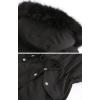 imageFlygo Womens Winter Mid Long Hooded Sherpa Lined Parkas Anorak Coat with Faux Fur CollarBlack