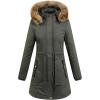 imageFlygo Womens Casual Hooded Warm Coats MidLong Sherpa Lined Parka JacketsArmy Green