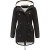 imageFlygo Womens Winter Fleece Sherpa Lined Hooded Parka Jacket Warm Coat with PocketsBlackL