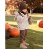 imageFlygo Girls Boys Fleece Hooded Jacket Unisex Toddler Sweatshirt Bear Ear Zip Up Sweater Outwear HoodieBeige
