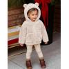 imageFlygo Girls Boys Fleece Hooded Jacket Unisex Toddler Sweatshirt Bear Ear Zip Up Sweater Outwear HoodieBeige