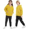 imageFlygo Unisex Boys Girls Fleece Jacket Hoodie Sherpa Lined Zip Up Hooded Sweatshirt Kids Winter JacketsYellow