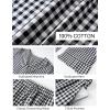 imageFlygo Womens Gingham Pajamas Set Cotton 2 Piece Pj Set Scalloped Collar Babydoll Shirt Pants Plaid Y2K Lounge SetsBlack