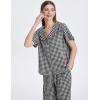 imageFlygo Womens Gingham Pajamas Set Cotton 2 Piece Pj Set Scalloped Collar Babydoll Shirt Pants Plaid Y2K Lounge SetsBlack