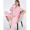 imageFlygo Womens Gingham Pajamas Set Cotton 2 Piece Pj Set Scalloped Collar Babydoll Shirt Pants Plaid Y2K Lounge SetsPink
