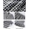 imageFlygo Womens Plaid Pajamas Sets 2 Piece Cotton Pj Set Ruffled Sleeve Button Down Shirt Gingham Pants Lounge SetsBlack