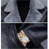 imageFlygo Women Faux Sherpa Fleece Fur Lined Leather PU Lapel Moto Biker Short Jacket CoatGrey