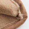 imageFlygo Women Winter Button Sherpa Lined Faux Suede Leather Cropped Jacket Coat with TurnDown CollarBrown