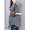 imageFlygo Womens Button Down Plaid Buffalo Checkered Sherpa Lined Flannel Shirt JacketGrey
