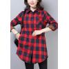 imageFlygo Womens Button Down Plaid Buffalo Checkered Sherpa Lined Flannel Shirt JacketRed