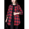imageFlygo Womens Button Down Plaid Buffalo Checkered Sherpa Lined Flannel Shirt JacketRed