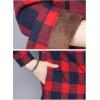 imageFlygo Womens Button Down Plaid Buffalo Checkered Sherpa Lined Flannel Shirt JacketRed