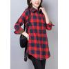 imageFlygo Womens Button Down Plaid Buffalo Checkered Sherpa Lined Flannel Shirt JacketRed