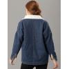 imageFlygo Womens Casual Loose Warm Sherpa Lined Denim Tucker Jacket Jean Coat OuterwearBlue