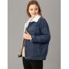 imageFlygo Womens Casual Loose Warm Sherpa Lined Denim Tucker Jacket Jean Coat OuterwearBlue