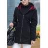 imageFlygo Womens Casual Warm Sherpa Lined Zipper Hooded MidLong Sweatshirt Jacket CoatBlack