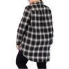 imageFlygo Womens Classic Sherpa Lined Button Down Loose Mid Long Plaid Shirt JacketBlack Plaid