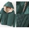 imageFlygo Womens Hooded Diamond Quilted Fleece Lined Jacket Coat OuterwearArmy Green