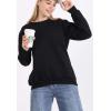 imageFlygo Womens Loose Sherpa Fleece Lined Pullover Crewneck SweatshirtBlack