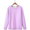 imageFlygo Womens Loose Sherpa Fleece Lined Pullover Crewneck SweatshirtPurple