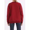 imageFlygo Womens Loose Sherpa Fleece Lined Pullover Crewneck SweatshirtWine Red