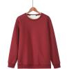 imageFlygo Womens Loose Sherpa Fleece Lined Pullover Crewneck SweatshirtWine Red