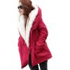 imageFlygo Womens Thicken Sherpa Fur Lined Hooded Long Anorak Parka Jacket CoatRed