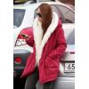 imageFlygo Womens Thicken Sherpa Fur Lined Hooded Long Anorak Parka Jacket CoatRed