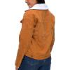 imageFlygo Womens Warm Winter Sherpa Fleece Lined Cropped Corduroy Trucker Jacket CoatBrown