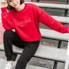 imageFlygo Womens Winter Casual Long Sleeve Thicken Fleeces Sherpa Lined Short Crew Neck Pullover SweatshirtsRed