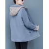 imageFlygo Womens Winter Casual Mid Long Thicken Fleece Sherpa Lined Zipper Quilted Hooded Coat Warm Jackets OutwearBlue