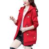 imageFlygo Womens Winter Casual Zip Up Warm Fleece Lined Hoodies Long Sleeves Sweatshirt Jacket Coats OuterwearRed